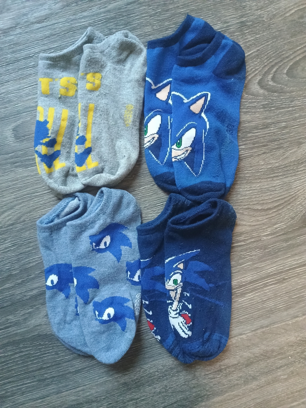 Kids Sonic The Hedgehog Blue & Gray Short Socks (5 Pack)
